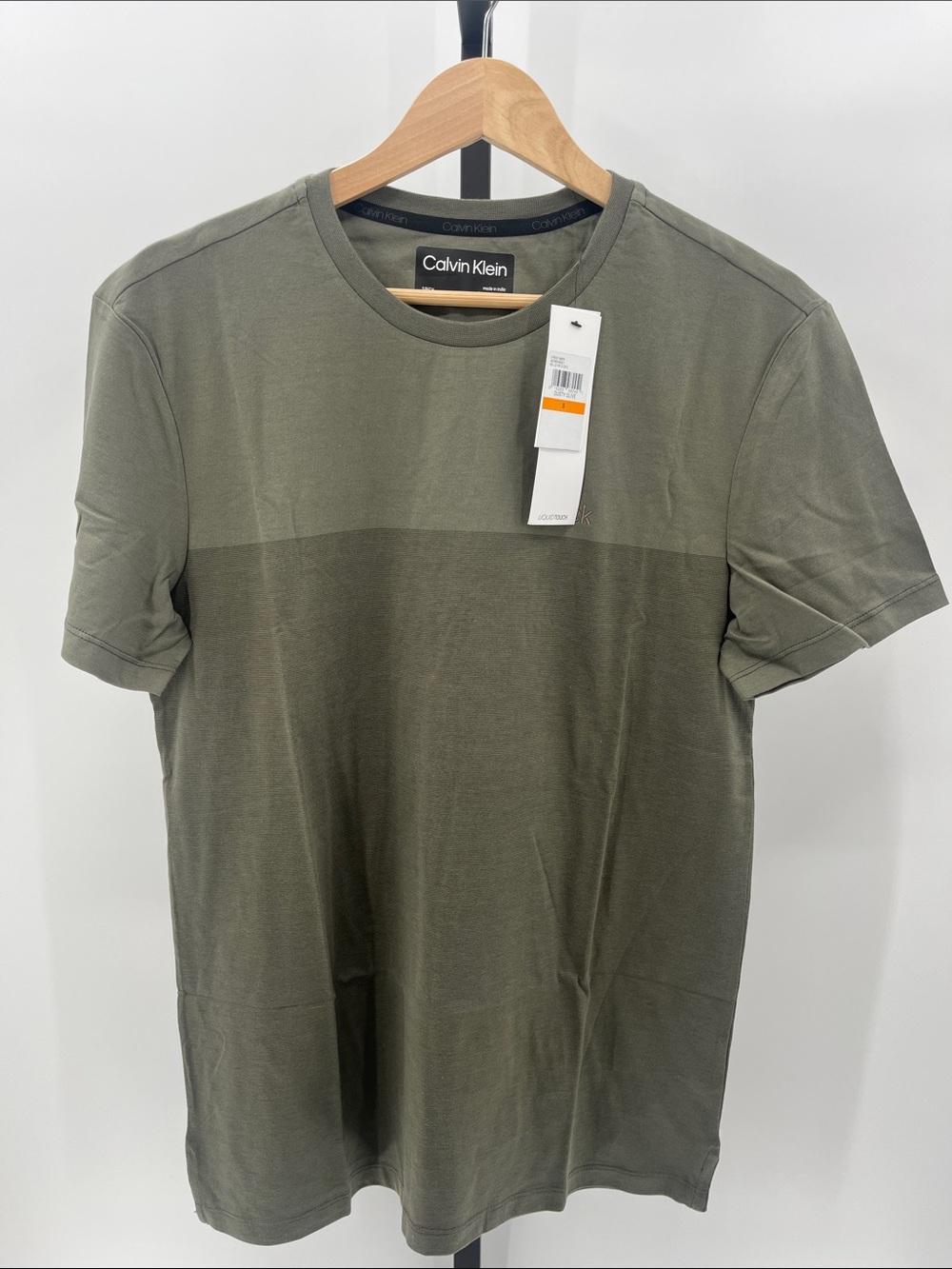 Calvin Klein Men’s Two-Tone Olive Short Sleeve Crew Tee